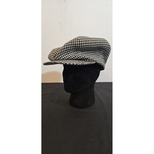 Vtg 90s New York Hat And Cap Company Oversized Houndstooth Newsboy Cap OSFA